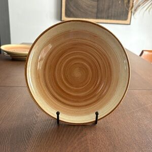 GIBSON - “ Ocean Dream” Orange Brown Luncheon Plate